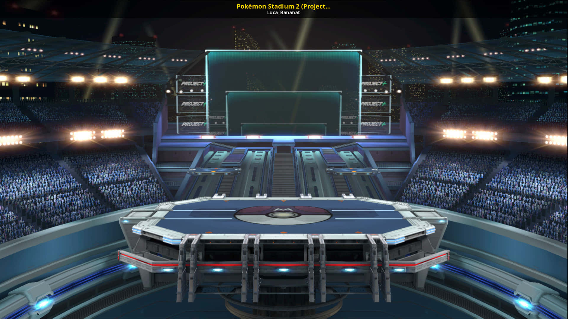 Pokemon Stadium, futuristic, night, Full HD Desktop Wallpaper