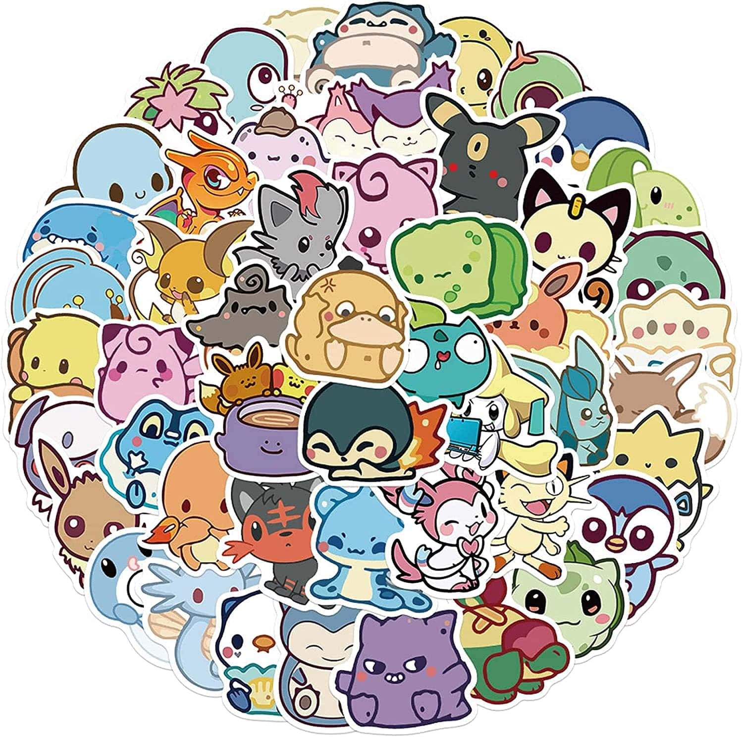 Pokemon Stickers, circular pile, cute cartoon Pokémon stickers, HD Desktop Wallpaper