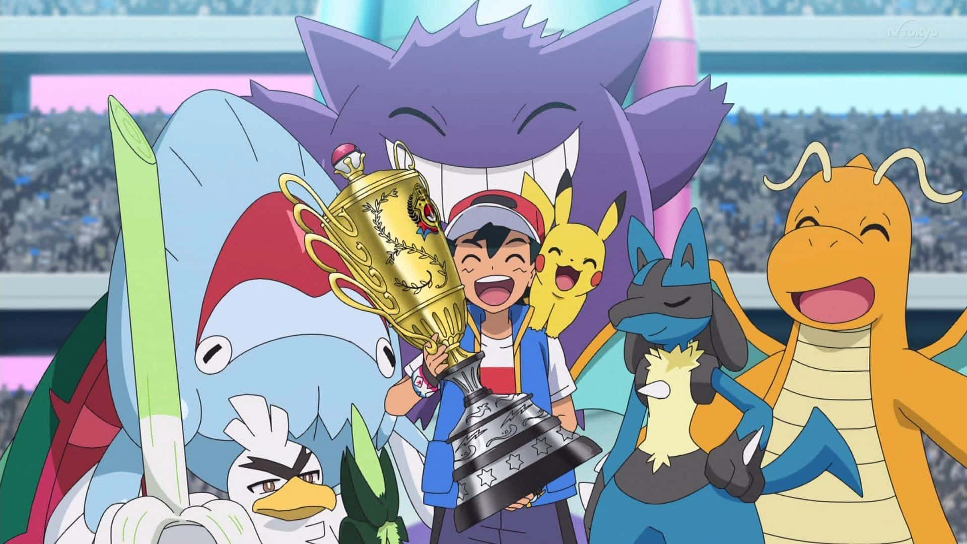 Pokemon World Championships, anime trainer, colorful Pokémon, Full HD Desktop Wallpaper
