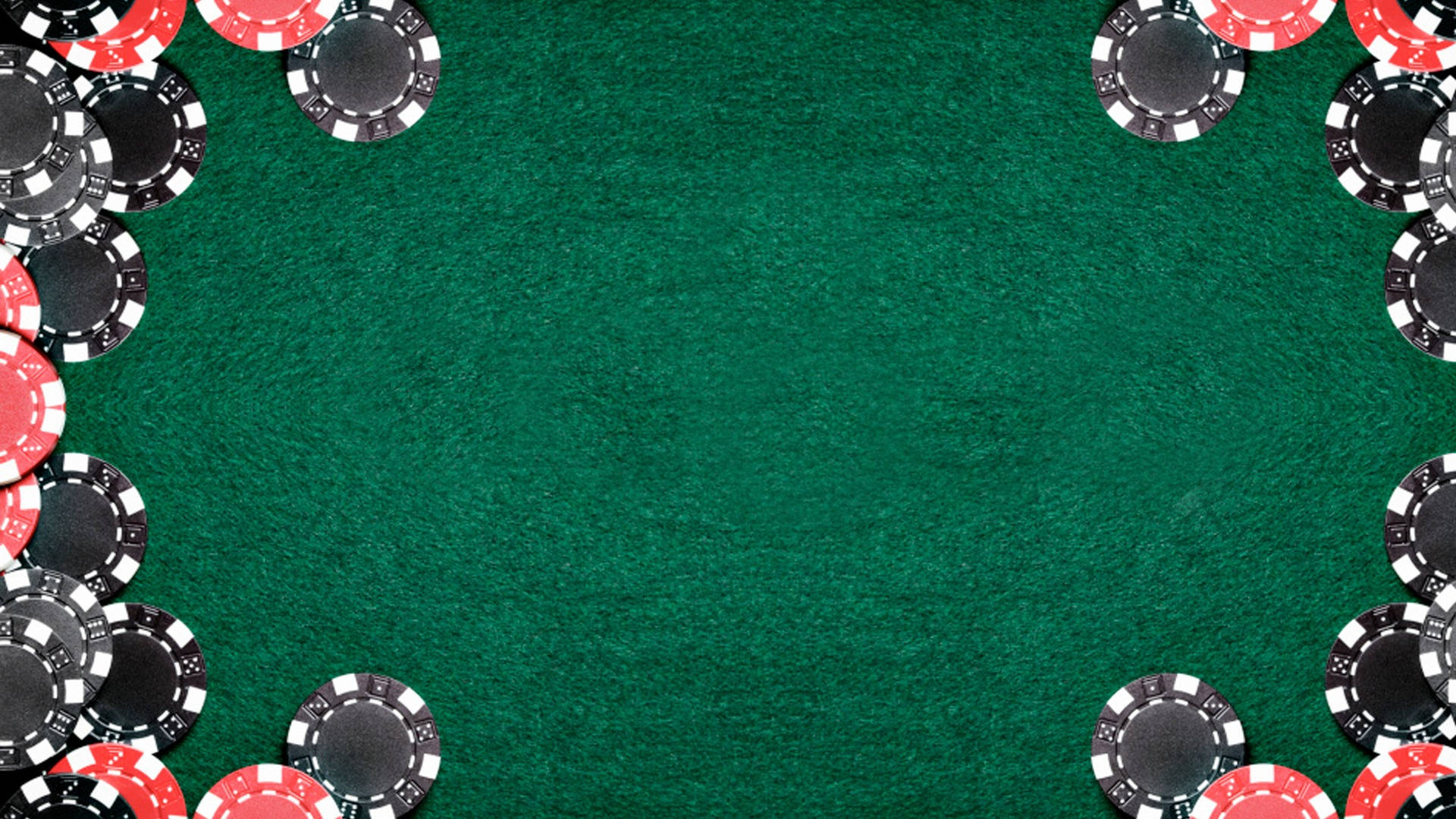 poker table, green felt, red black and white poker chips, Full HD Desktop Wallpaper