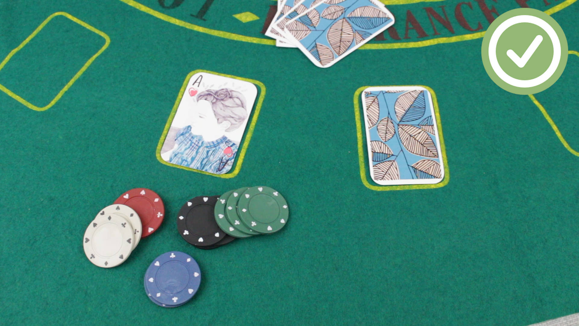 poker table, green casino table, poker chips, Full HD Desktop Wallpaper
