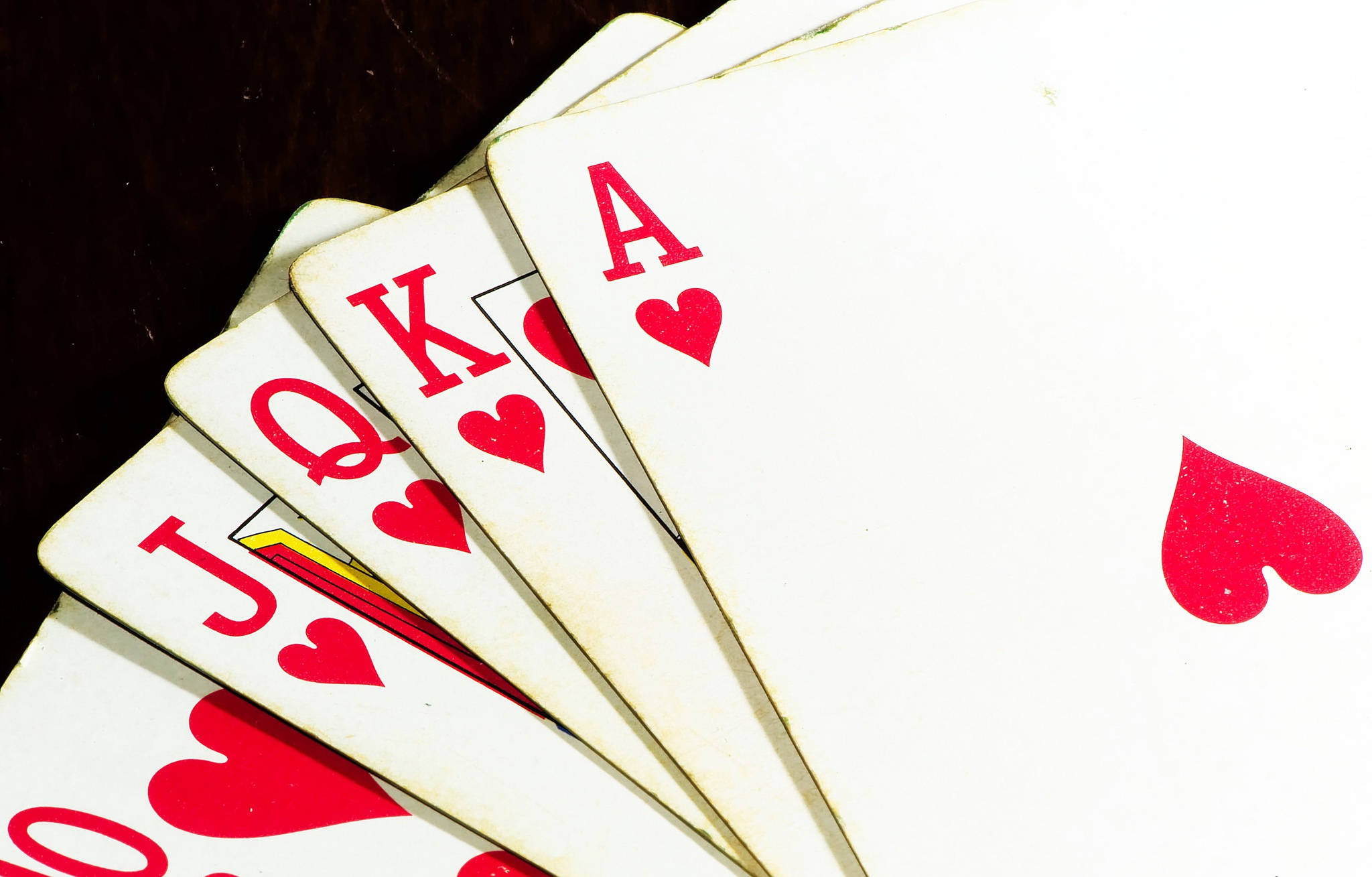 Poker, hearts, straight flush, Full HD Desktop Wallpaper