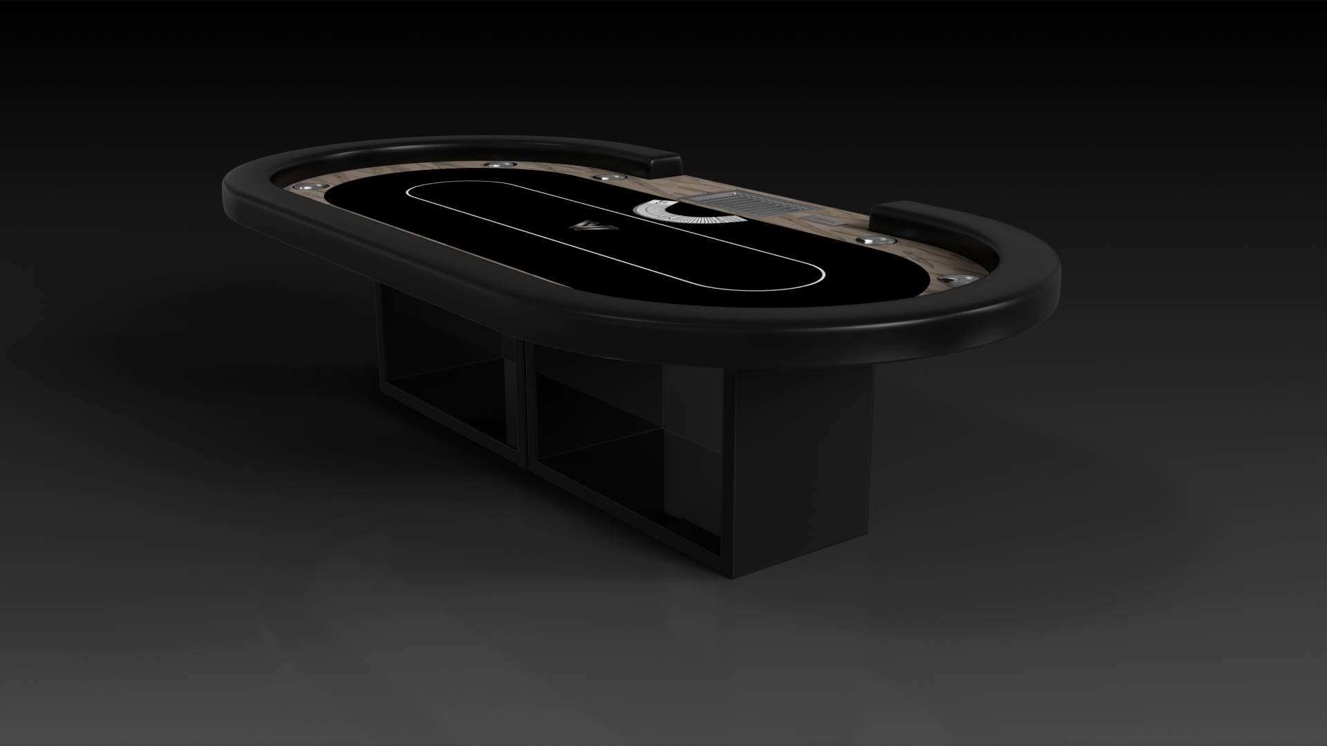 poker table, black shade, wooden accents, Full HD Desktop Wallpaper