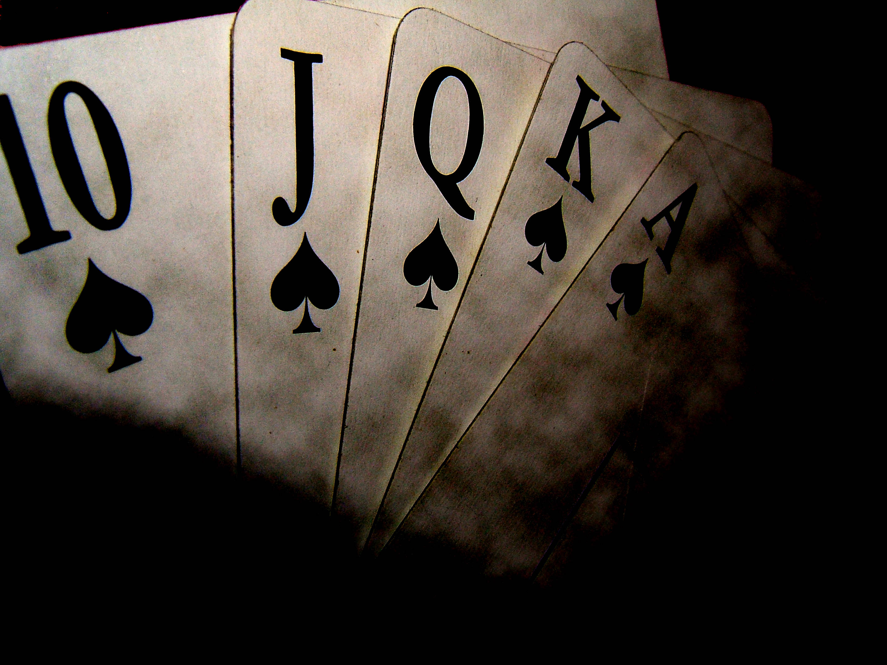 poker, straight flush, spade playing cards, 2K Desktop Wallpaper