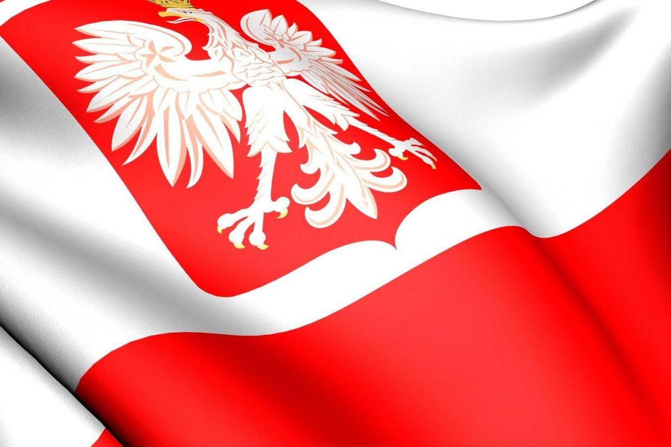 Poland flag, red and white horizontal stripes, white eagle emblem, HD Desktop Wallpaper