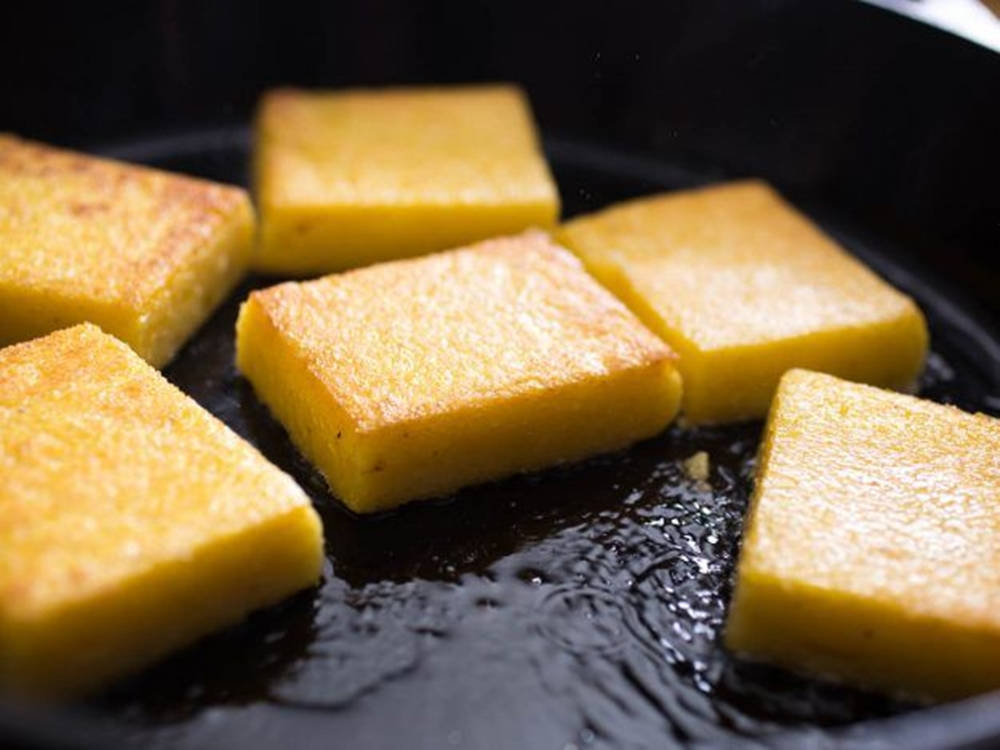 polenta, golden-yellow, dark oil, SD Desktop Wallpaper