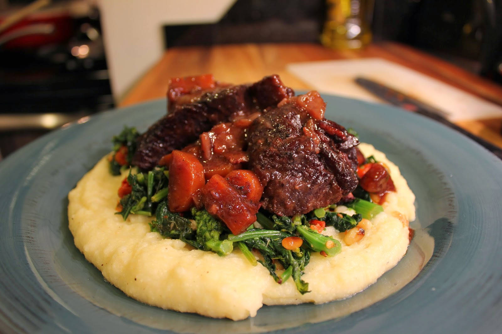 short ribs, creamy polenta, carrots, HD Desktop Wallpaper