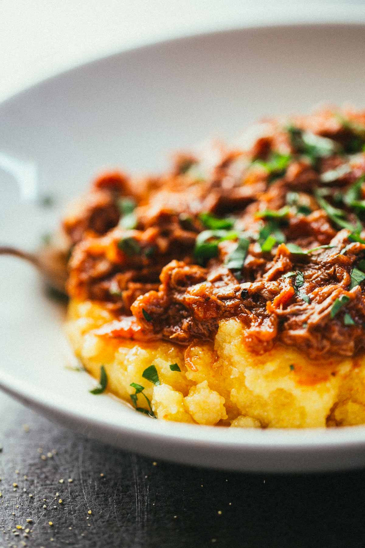 crockpot, braised beef ragu, polenta, HD Phone Wallpaper