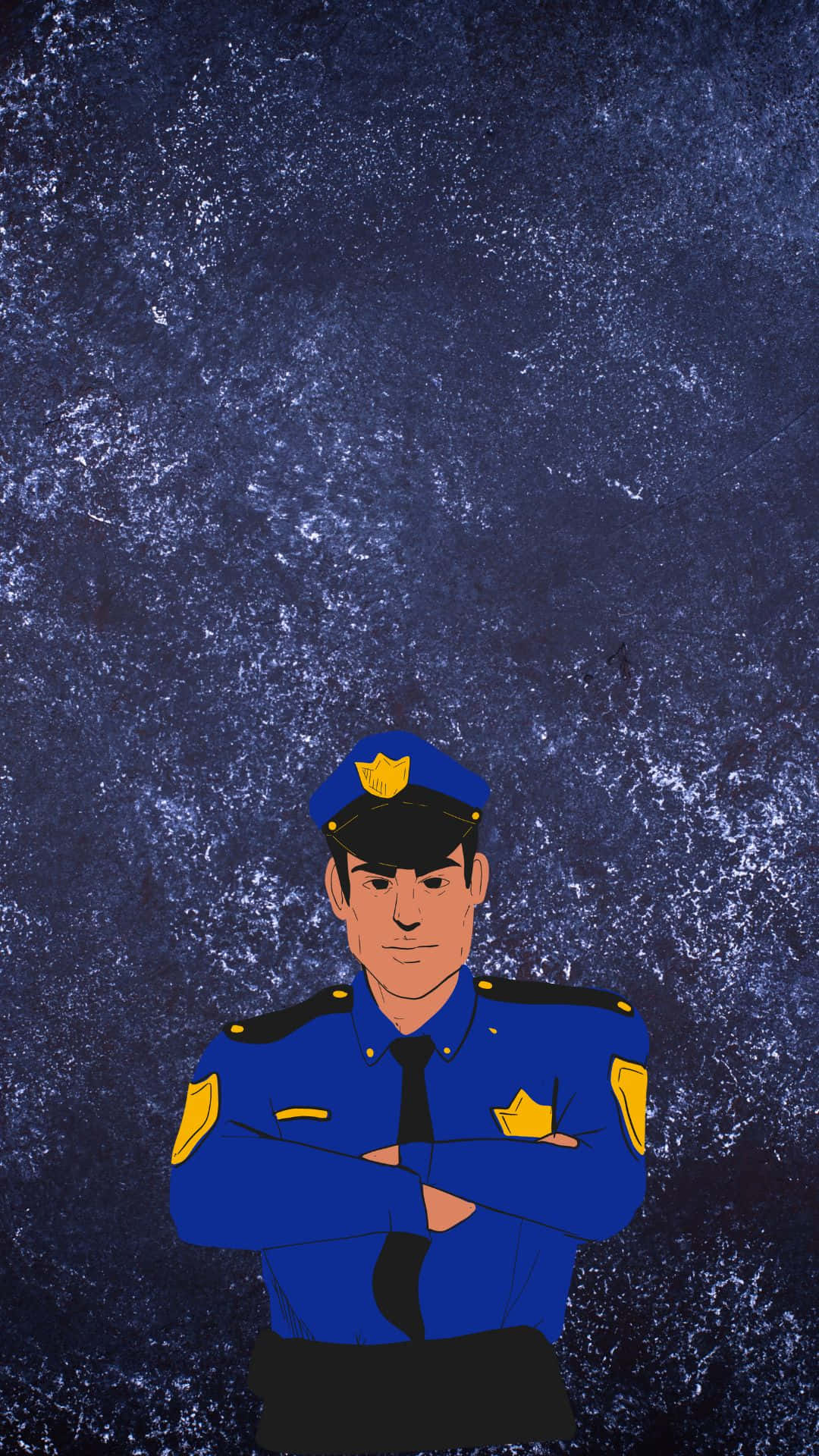Police Officer, blue uniform, arms crossed, Full HD Phone Wallpaper