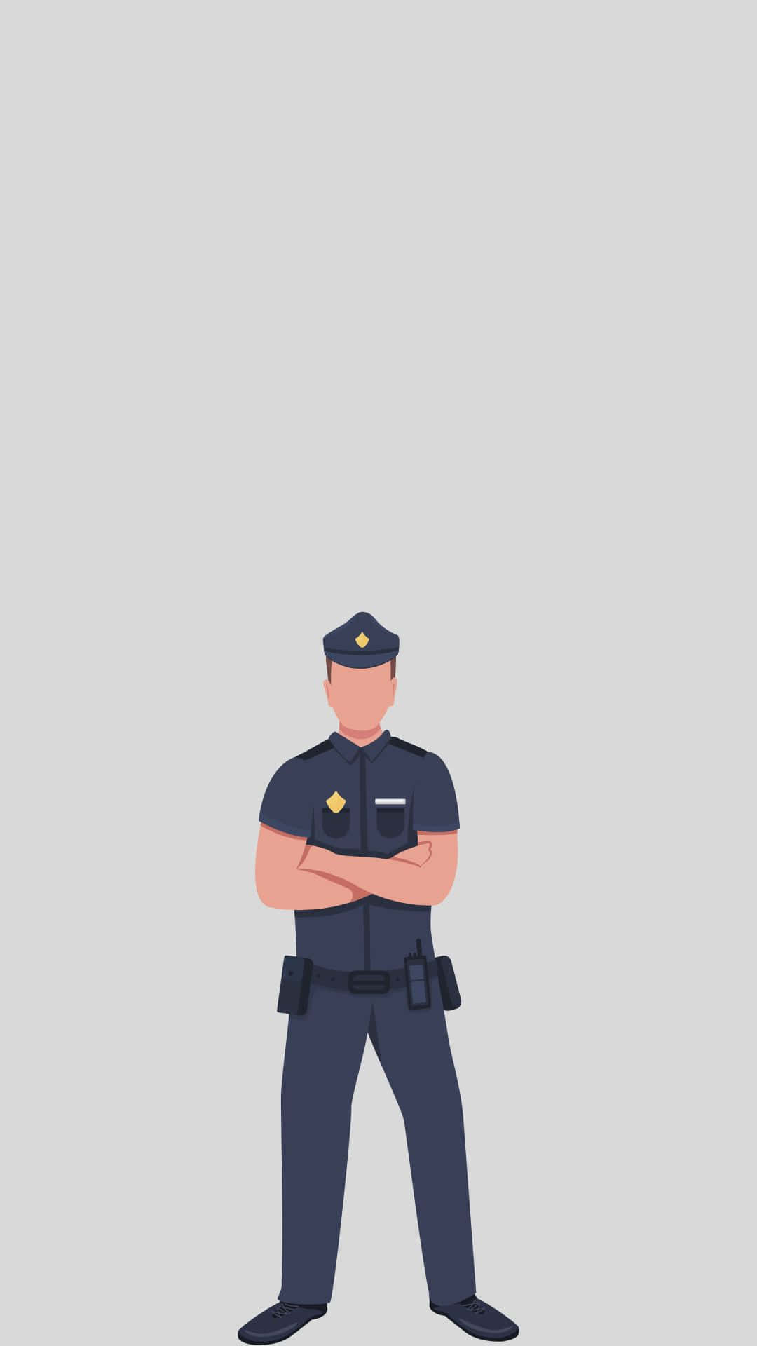 police officer, arms crossed, minimalist illustration, Full HD Phone Wallpaper