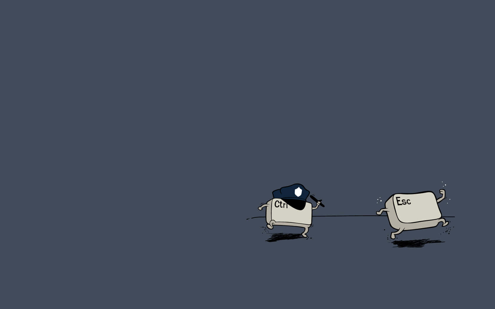 Ctrl key, Esc key, police hat, HD Desktop Wallpaper