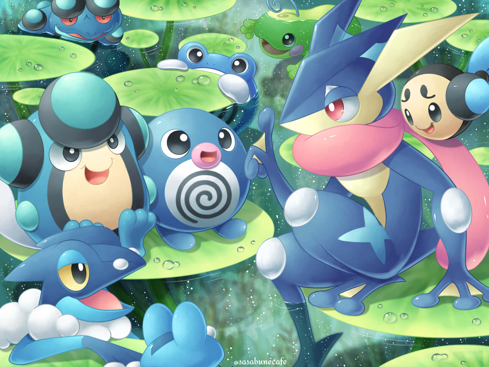 Poliwag, Water Pokemon, blue frog-like, HD Desktop Wallpaper