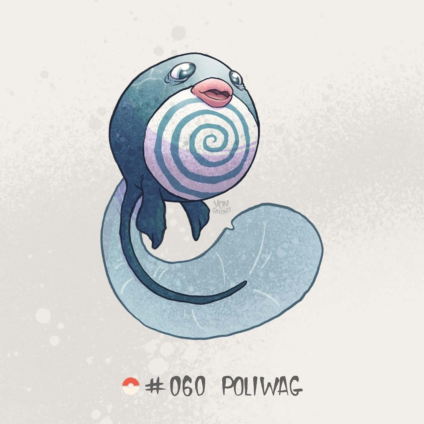 Poliwag, blue, spiral pattern, HD Desktop Wallpaper