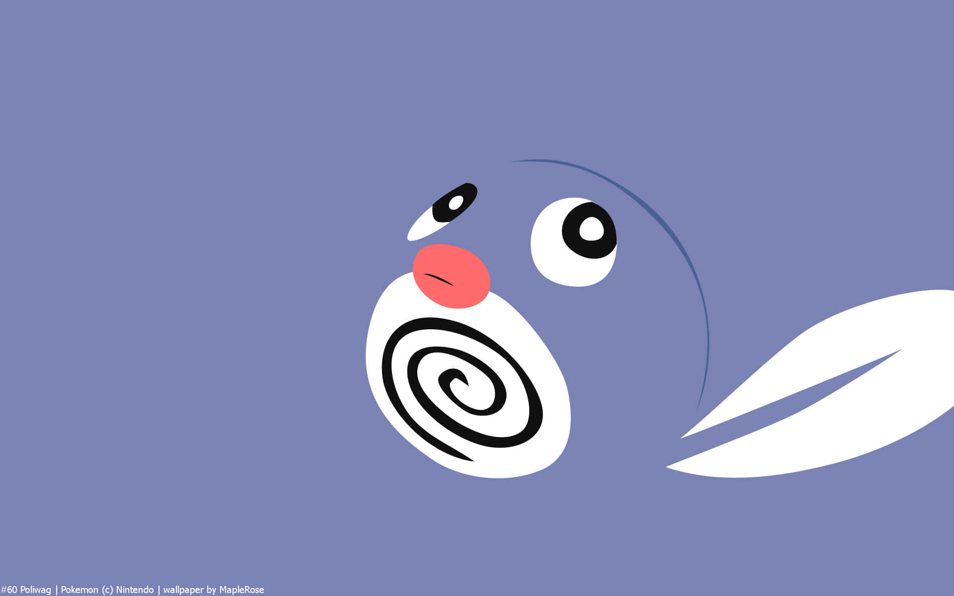 muted blue, Poliwag, large eyes, Full HD Desktop Wallpaper