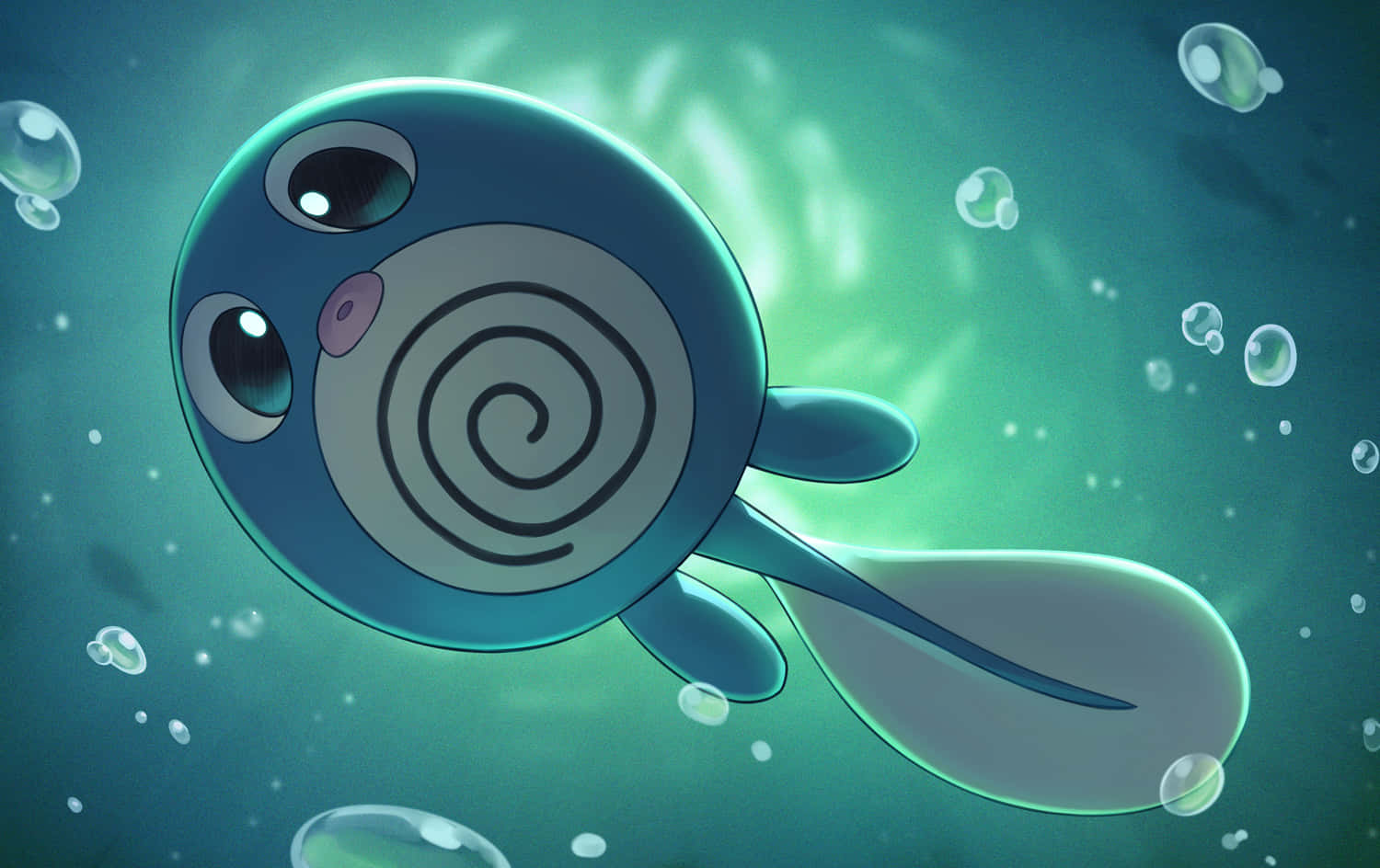 Poliwag, blue, anime, HD Desktop Wallpaper