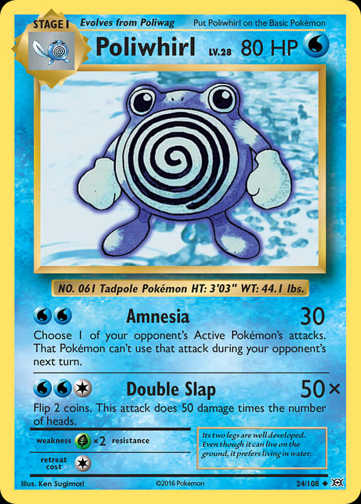 Poliwhirl, blue frog, spiral pattern, SD Phone Wallpaper