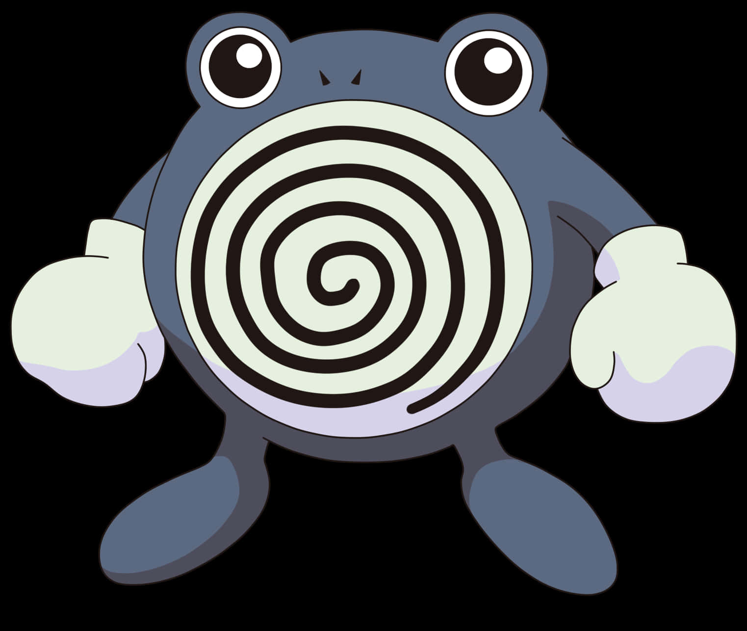 Poliwhirl, spiral pattern, black background, HD Desktop Wallpaper