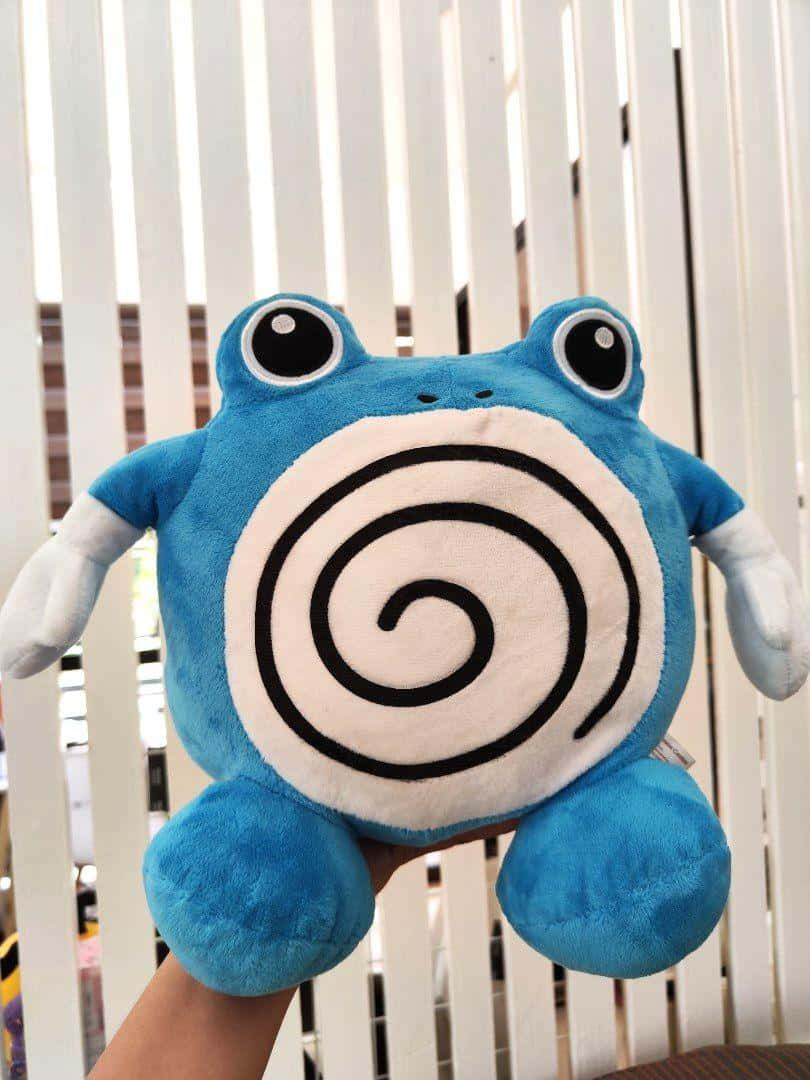 Poliwhirl, plush toy, bright blue, SD Phone Wallpaper