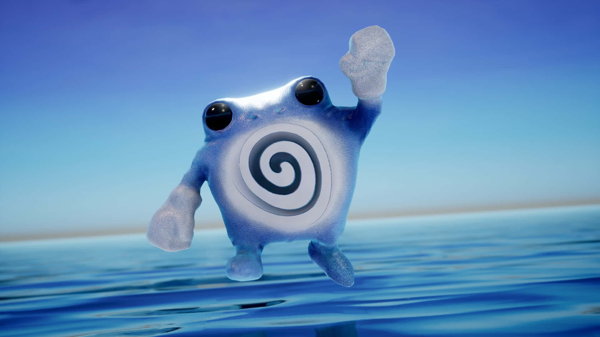 Poliwhirl, blue, spiral chest, Full HD Desktop Wallpaper