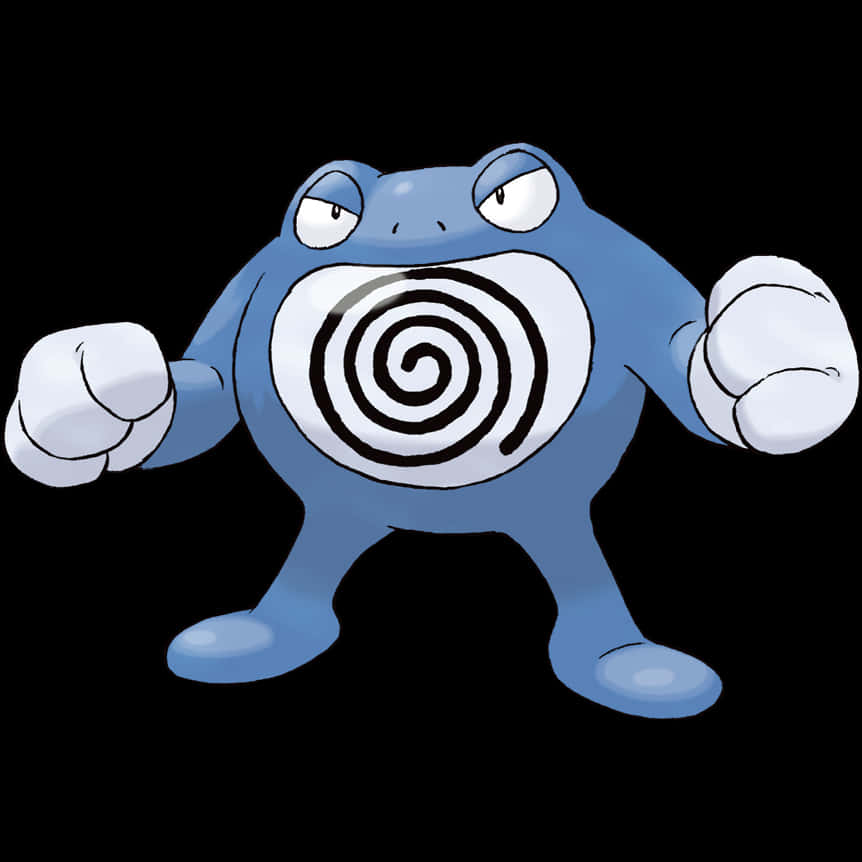Poliwrath, Water Type Pokemon, blue cartoon frog, SD Desktop Wallpaper