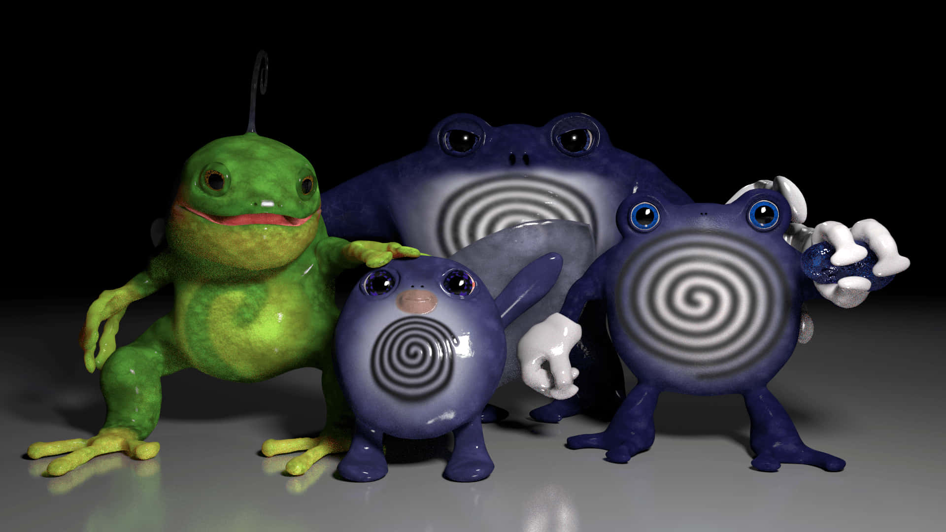 Poliwrath, evolution, spiral patterns, Full HD Desktop Wallpaper