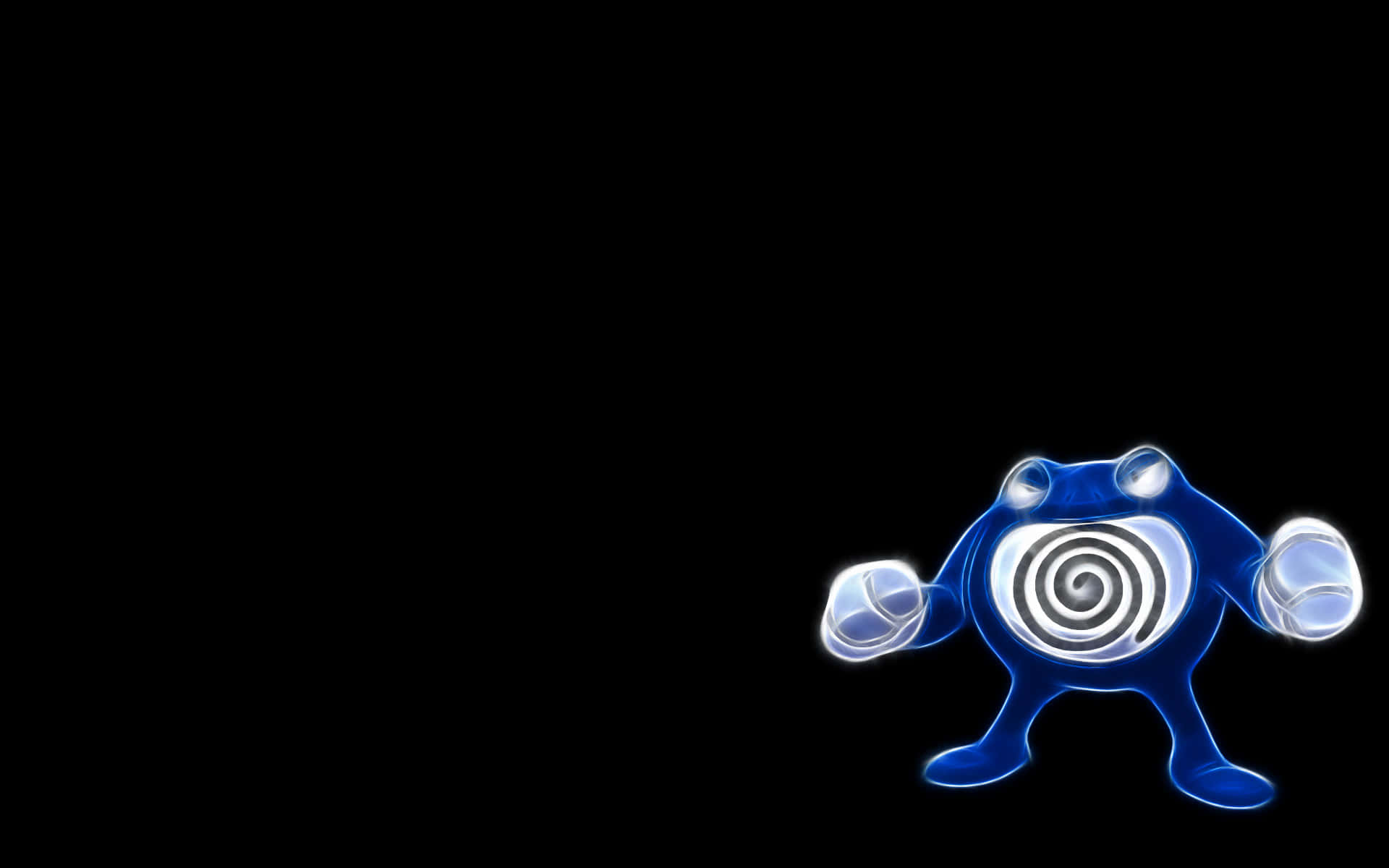 Poliwrath, glowing blue, spiral face, Full HD Desktop Wallpaper