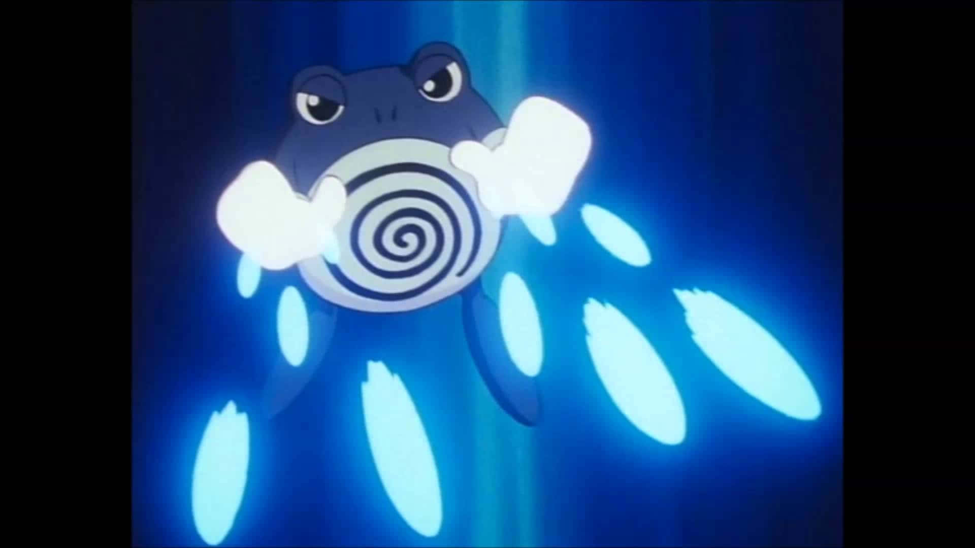 Poliwrath, glowing water droplets, blue glow, Full HD Desktop Wallpaper