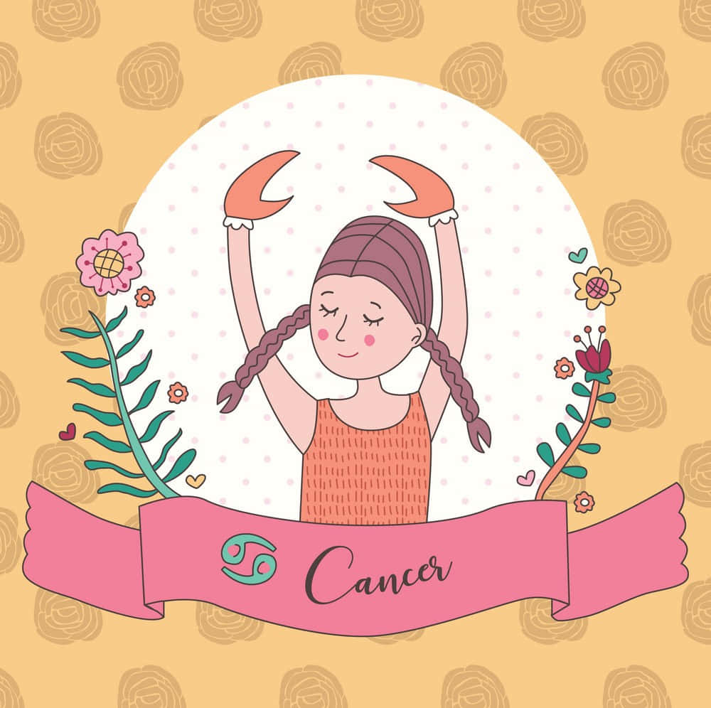 Cancer, crab claws, cartoon girl, SD Desktop Wallpaper