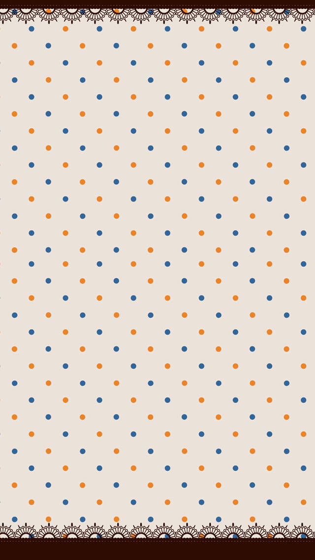 cream background, blue polka dots, orange polka dots, SD Phone Wallpaper