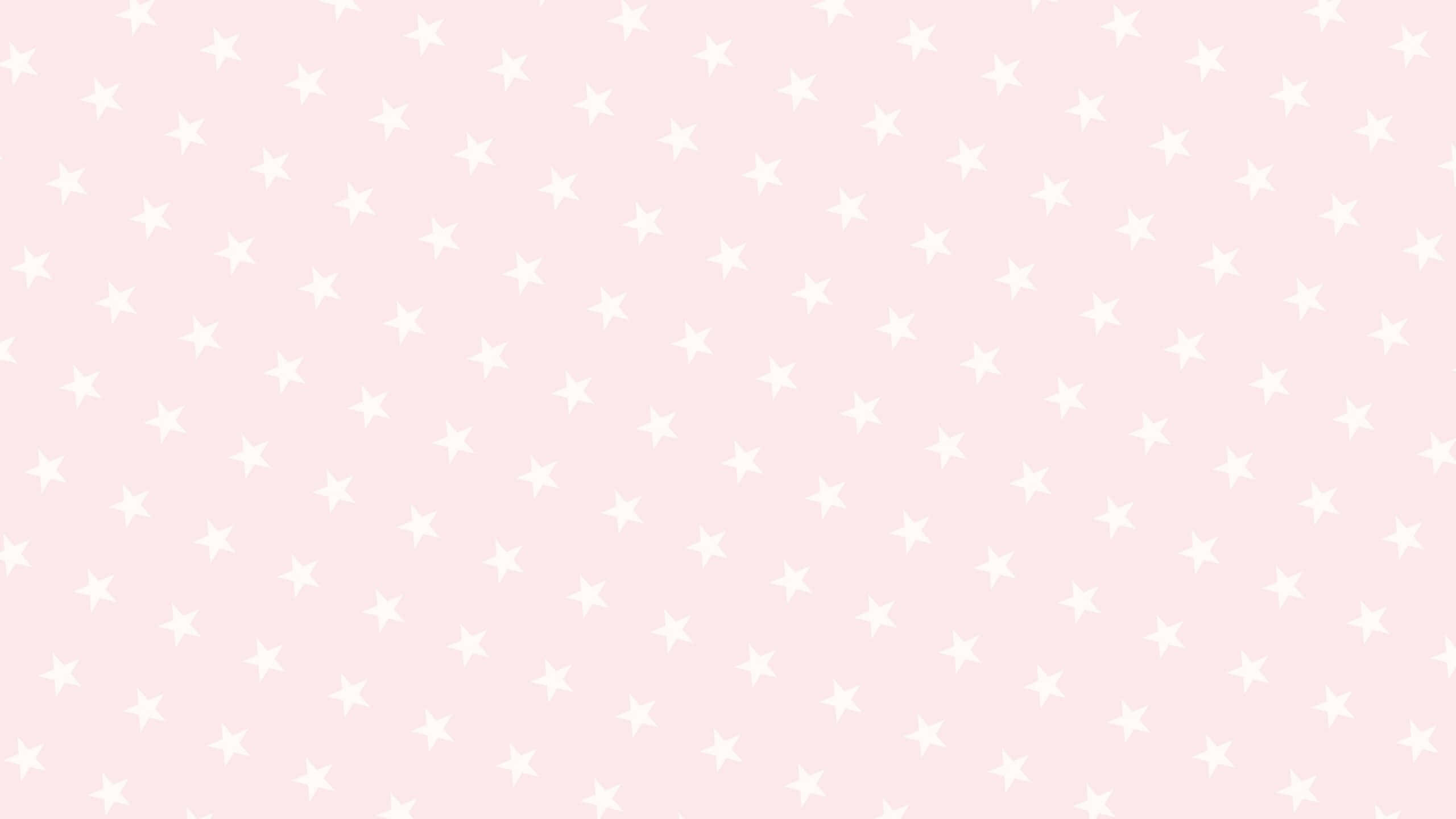 light pink, white stars, repeating pattern, 2K Desktop Wallpaper