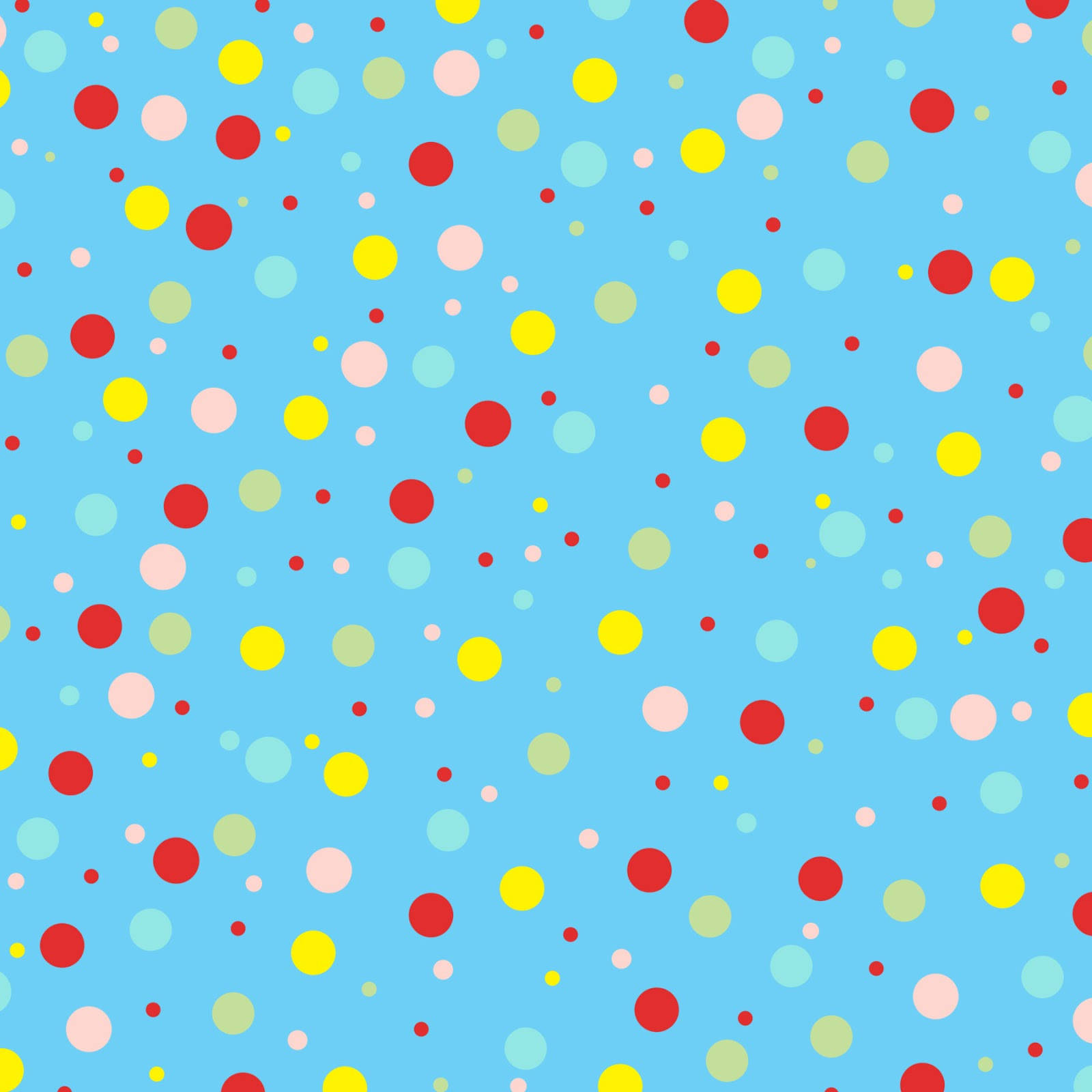 blue, colorful polka dots, red, HD Desktop Wallpaper