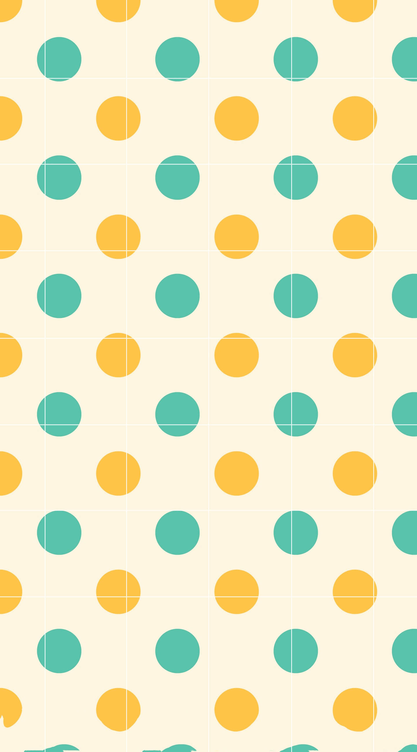 teal, yellow, polka dots, 2K Phone Wallpaper