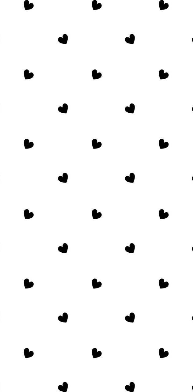 black hearts, polka dots, white background, HD Phone Wallpaper