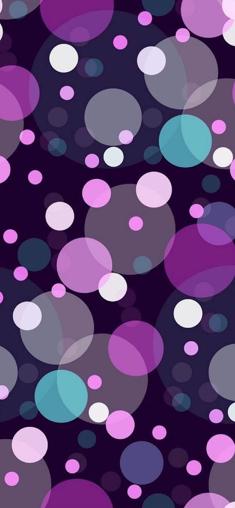 polka dots, purple overlay, translucent circles, HD Phone Wallpaper