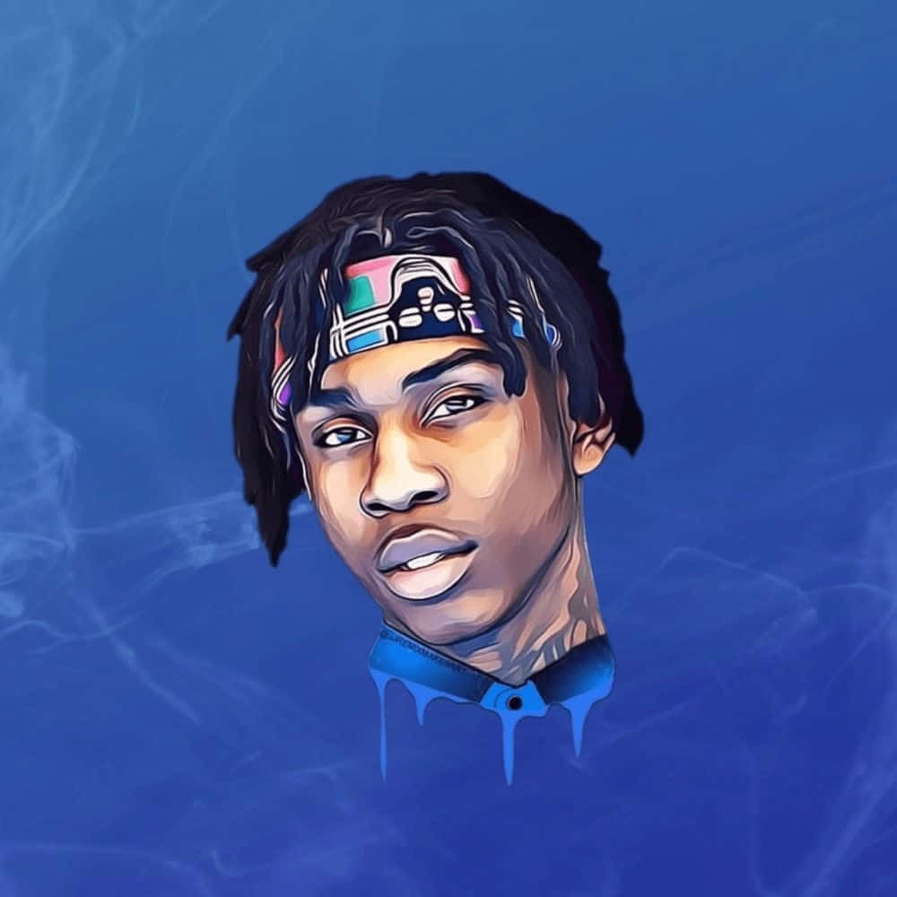 Polo G, cartoon portrait, dreadlocks, SD Desktop Wallpaper