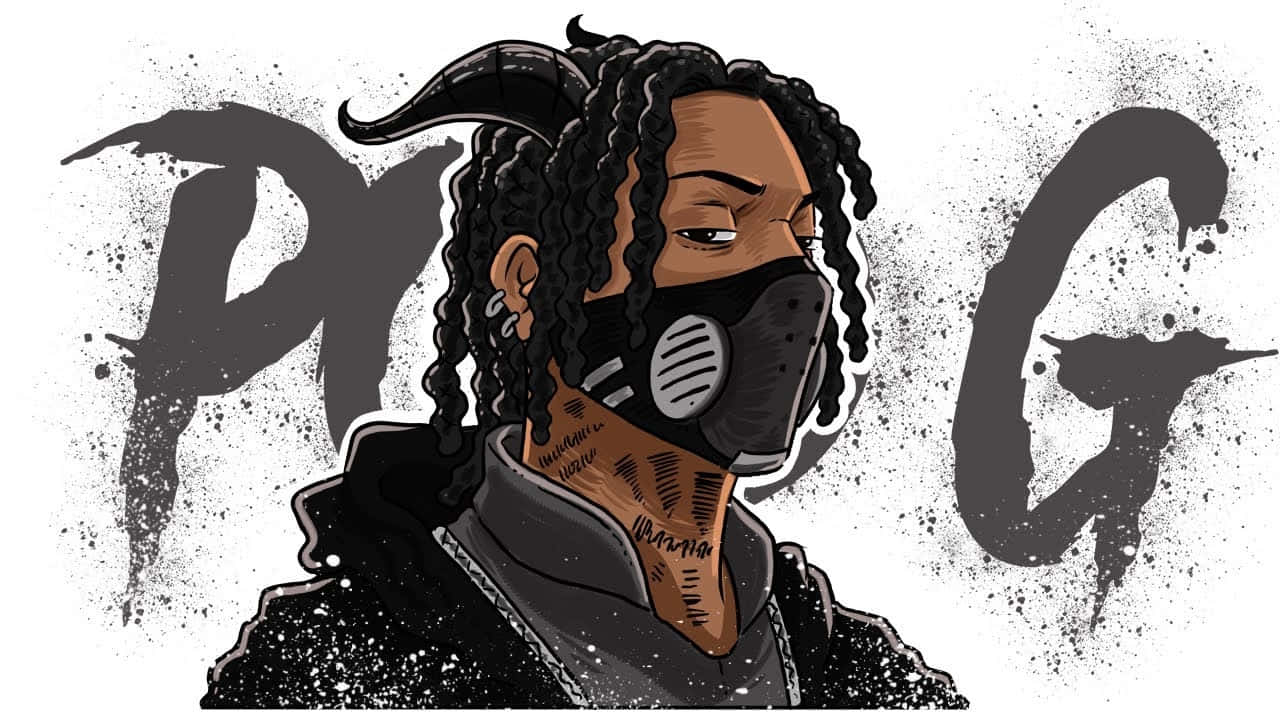 Polo G, dreadlocks, respirator mask, HD Desktop Wallpaper