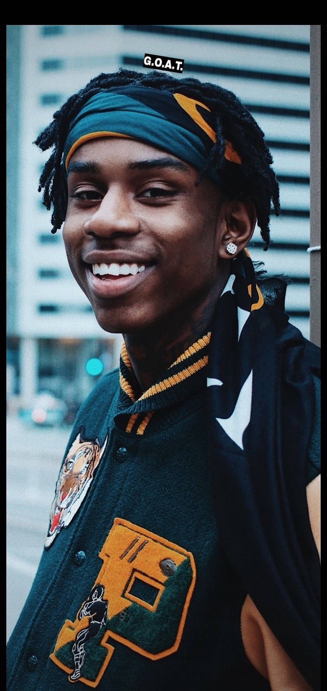 Polo G, varsity jacket, tiger patch, Full HD Phone Wallpaper