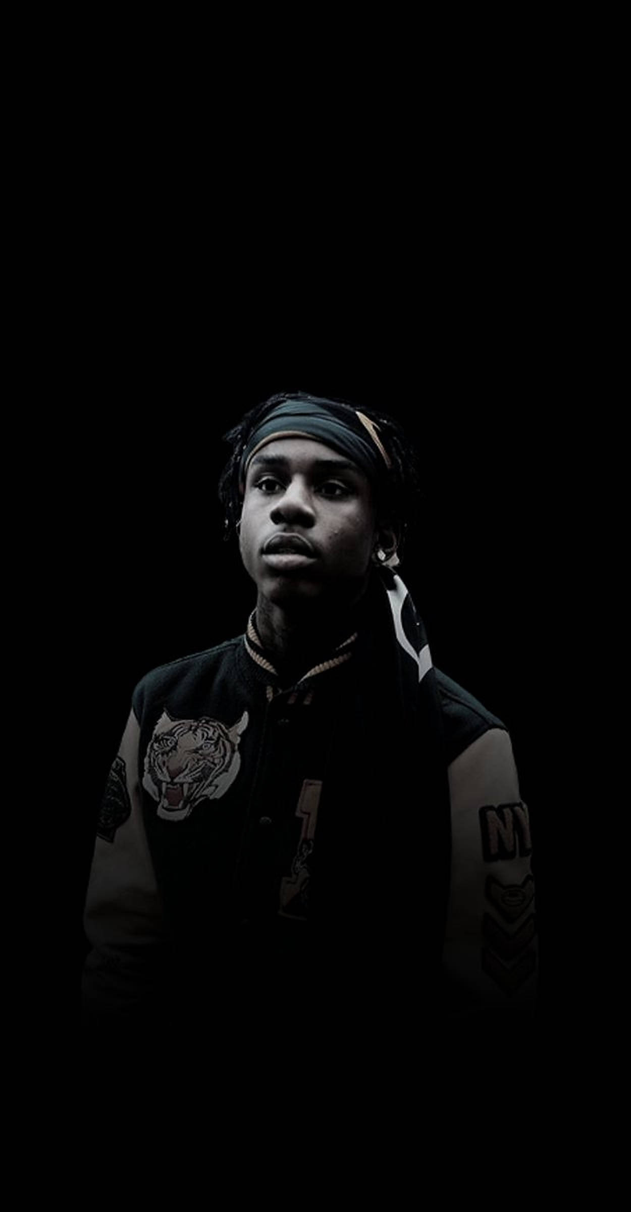 Polo G, varsity jacket, tiger patch, Full HD Phone Wallpaper