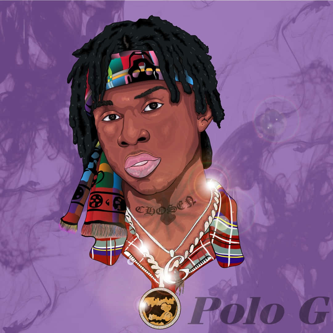 Polo G, colorful dreadlocks, plaid scarf, SD Desktop Wallpaper