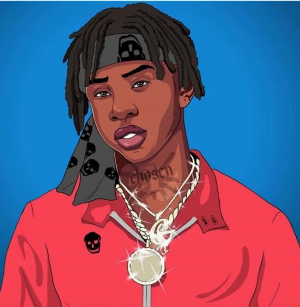 Polo G, dreadlocks, red shirt, SD Phone Wallpaper