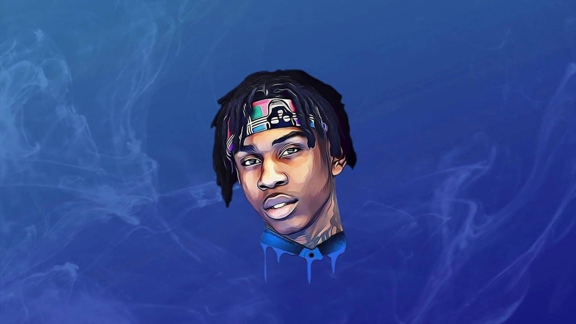 Polo G, Blue Smoke, dreadlocks, Full HD Desktop Wallpaper