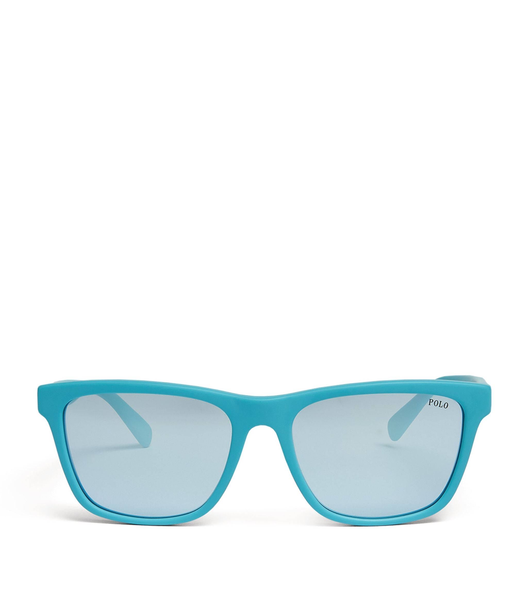 Polo Sunglasses, turquoise-framed, light blue mirrored lenses, Full HD Phone Wallpaper