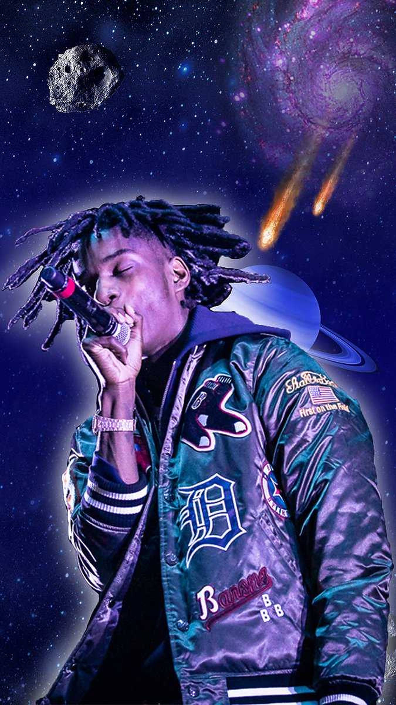 Polo G, dreadlocks, mic, Full HD Phone Wallpaper