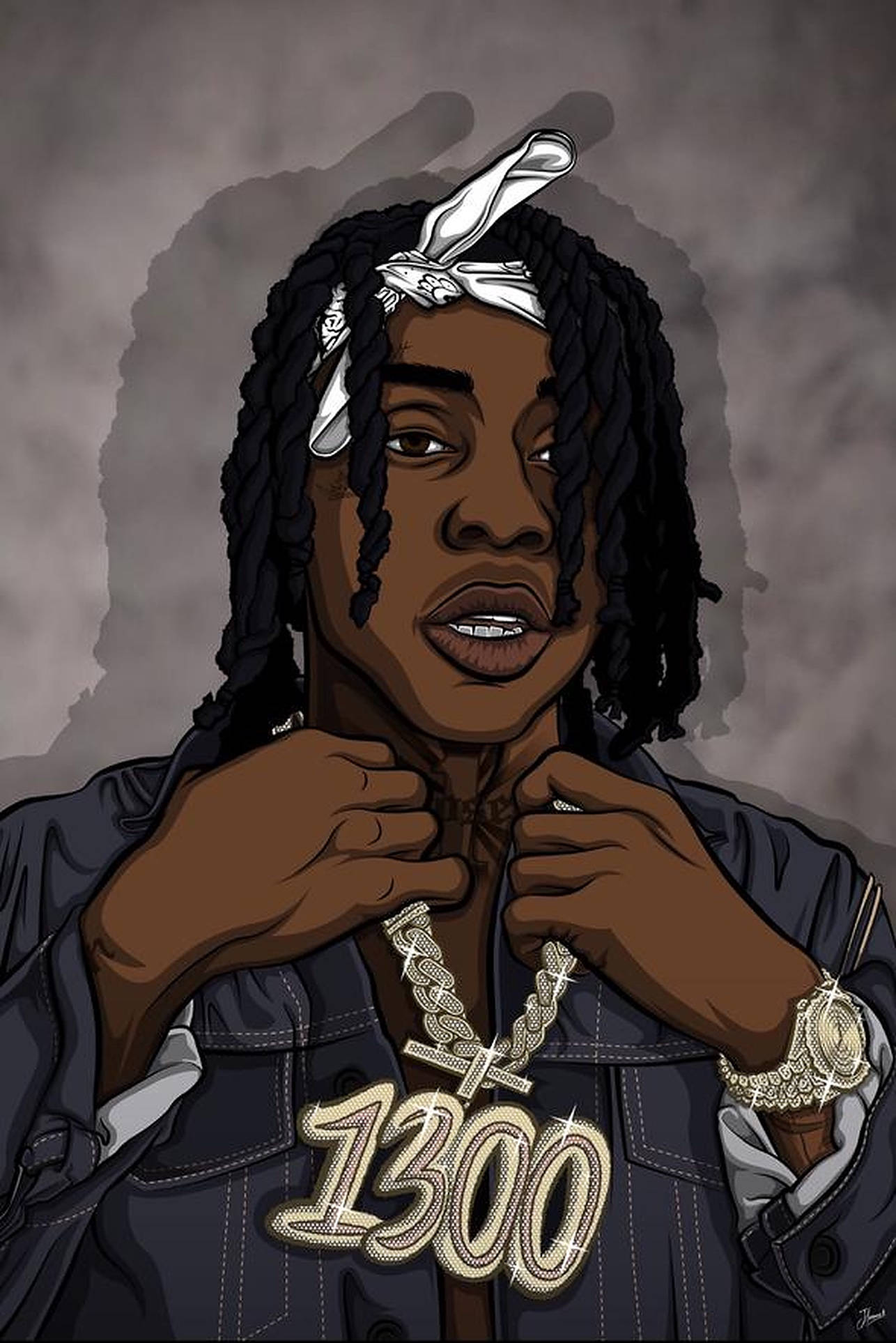 Polo G, dreadlocks, white bandana, Full HD Phone Wallpaper