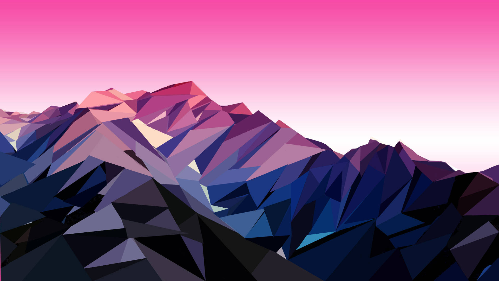 polygon art, purple mountain, geometric polygons, Full HD Desktop Wallpaper