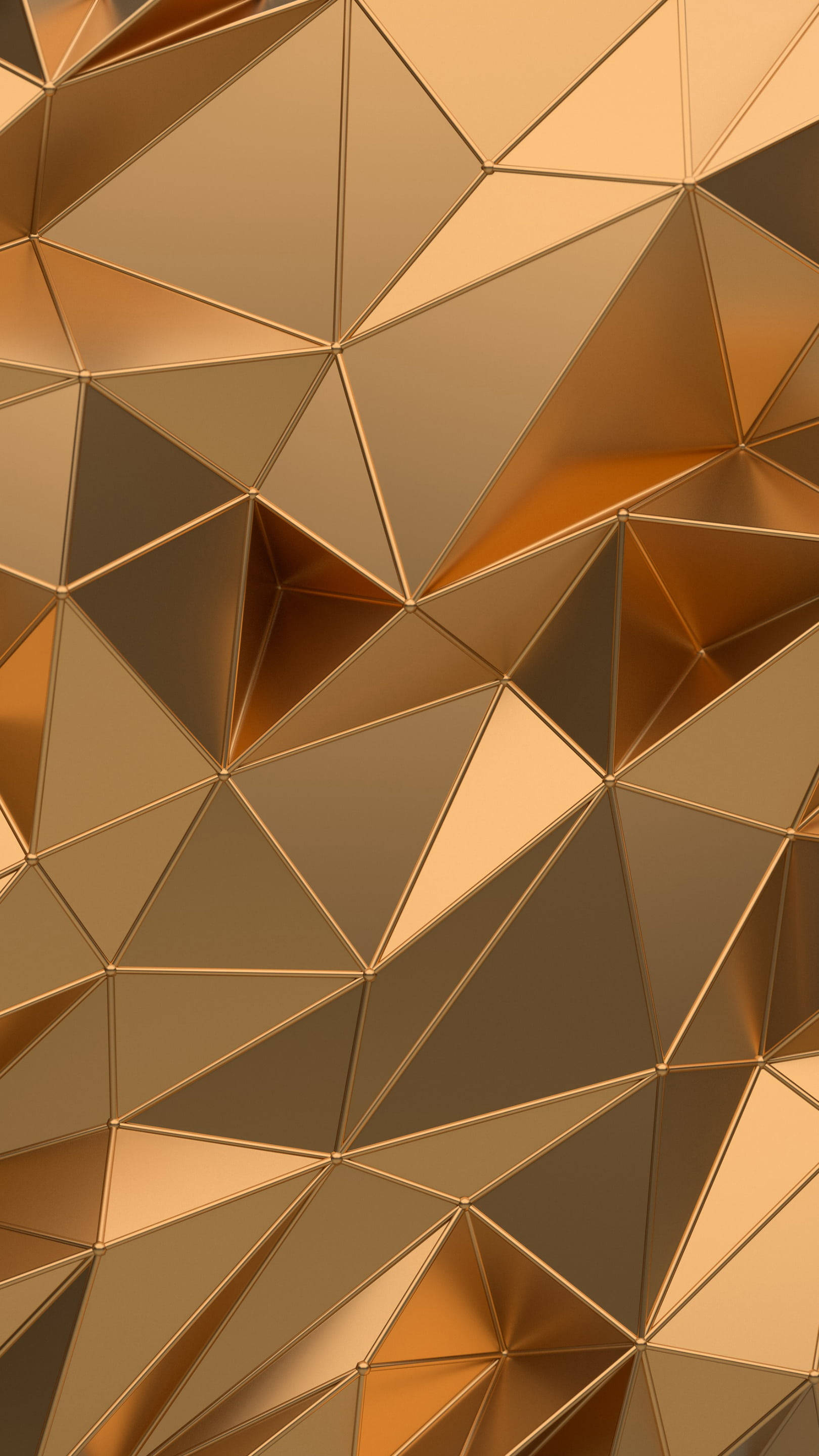 iPhone 12 Pro Max, gold, polygon, 2K Phone Wallpaper