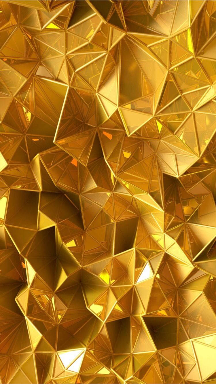 iPhone 12 Pro Max, gold, polygonal, HD Phone Wallpaper
