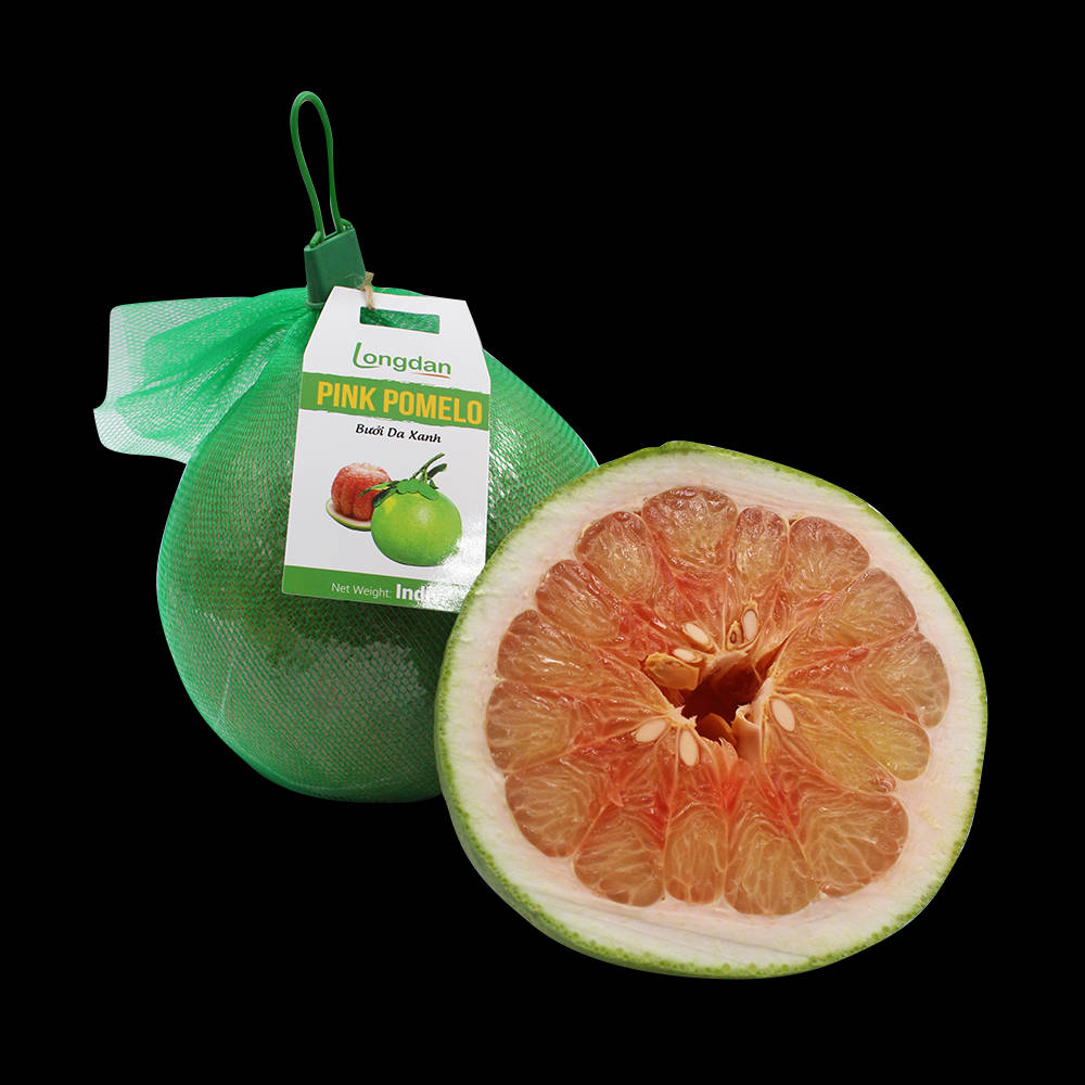 Pink Pomelo, green mesh packaging, halved pomelo, SD Desktop Wallpaper