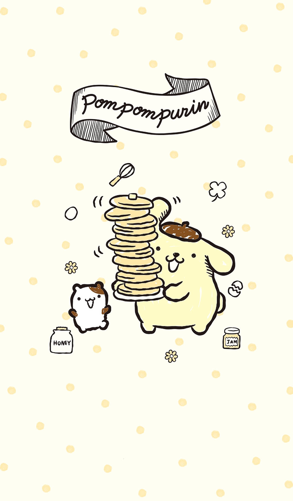 Pompompurin, pancakes, hamster, Full HD Phone Wallpaper