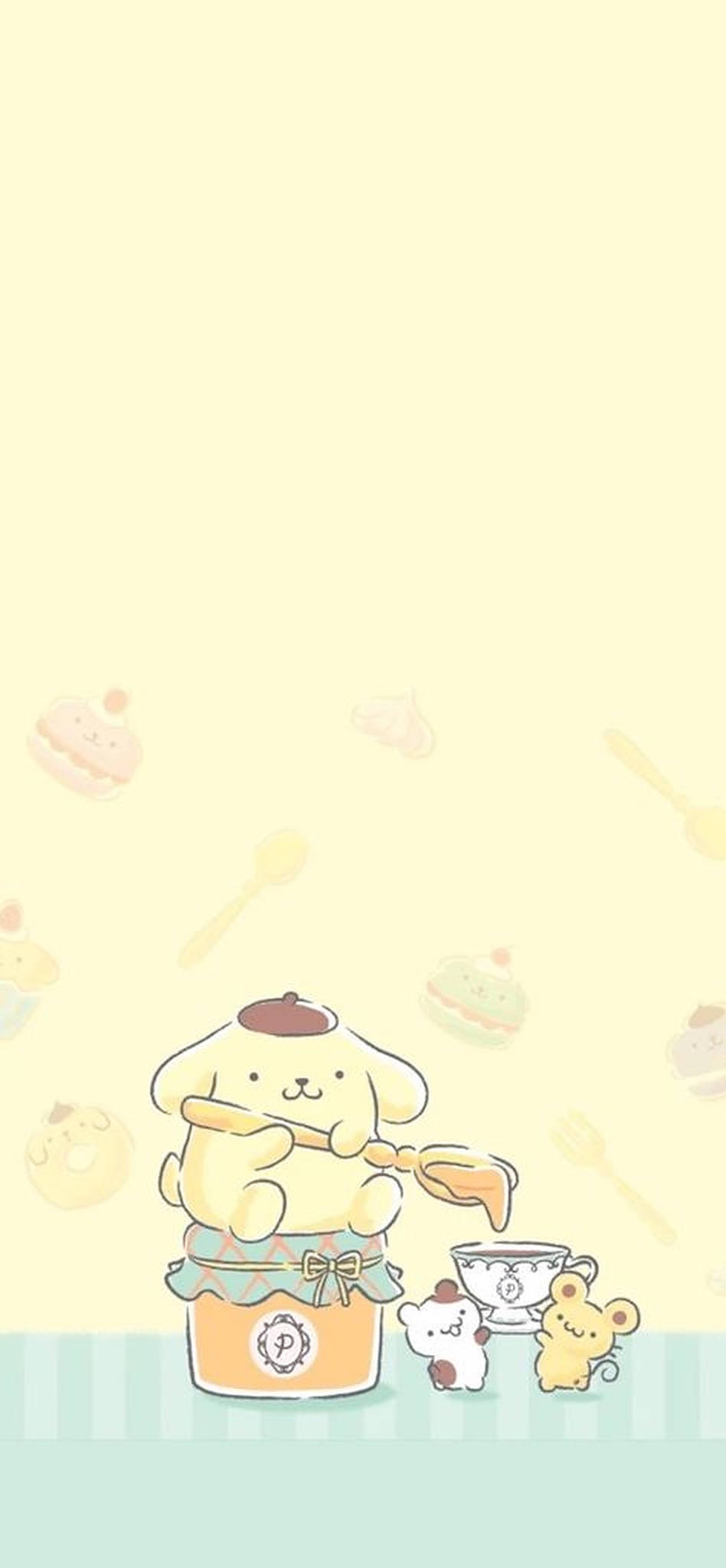 Pompompurin, chef hat, yellow puppy character, Full HD Phone Wallpaper